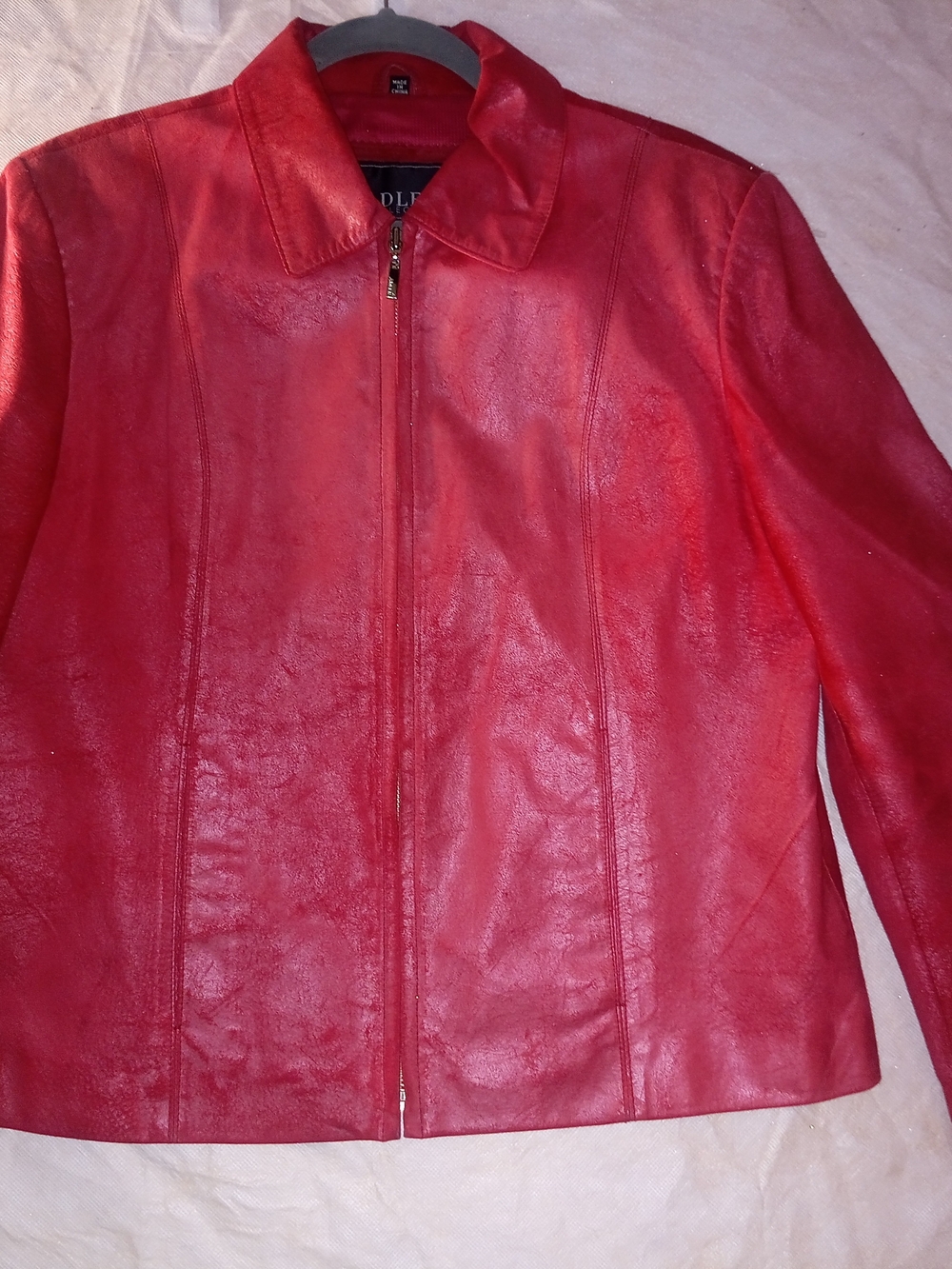 XL Adler Collection Red Leather Suede Women's Jacket